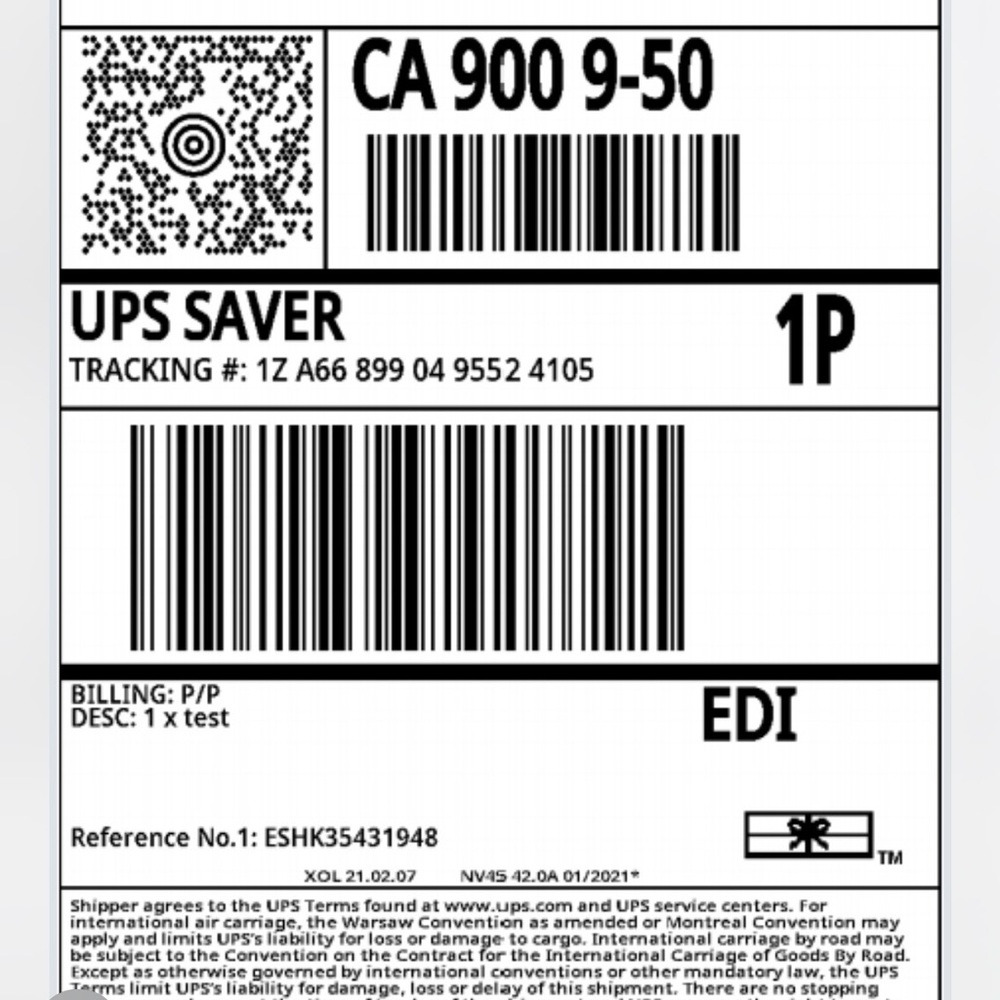 Shipping label